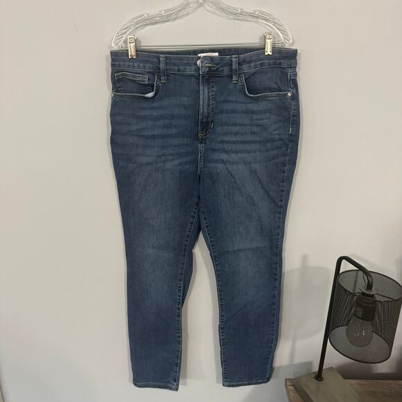 LC Lauren Conrad High Rise Skinny Jeans Medium Wash Women's Plus Size 16 Cotton - Picture 1 of 7